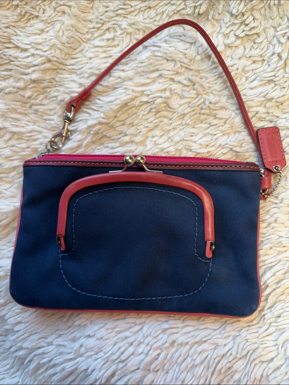 Coach Limited Edition Bonnie Cashin Wristlet Navy/Pink wristlet - Picture 4 of 7